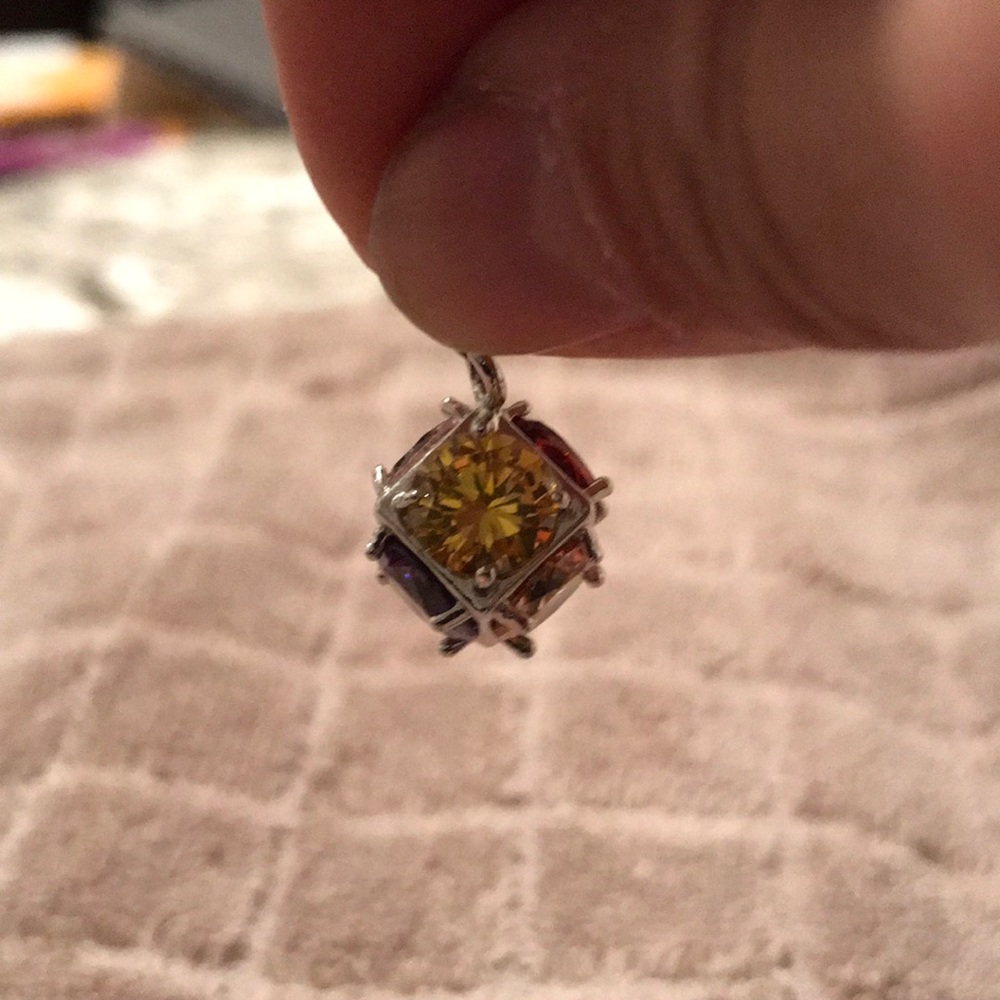 Multi Color Cubed Shaped Pendent